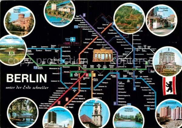 U-Bahn Subway Underground Metro Berlin Bahnlinien-Netz