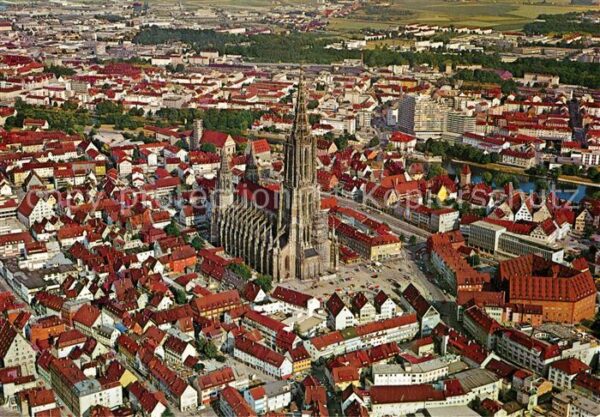 Ulm Donau Fliegeraufnahme Münster höchster Kircht