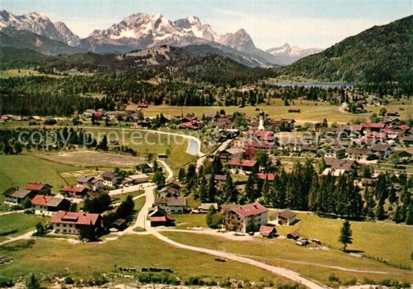 Kruen Fliegeraufnahme Alpen Barmsee Zugspitze