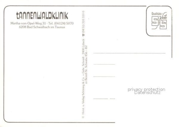 Bad Schwalbach Tannenwaldklinik – Bild 2