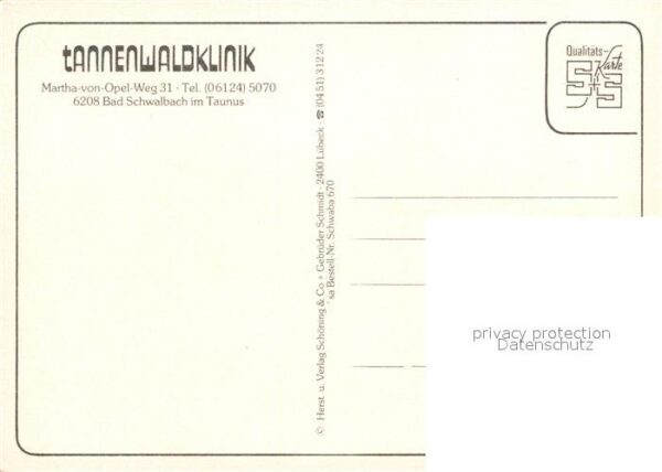 Bad Schwalbach Tannenwaldklinik – Bild 2