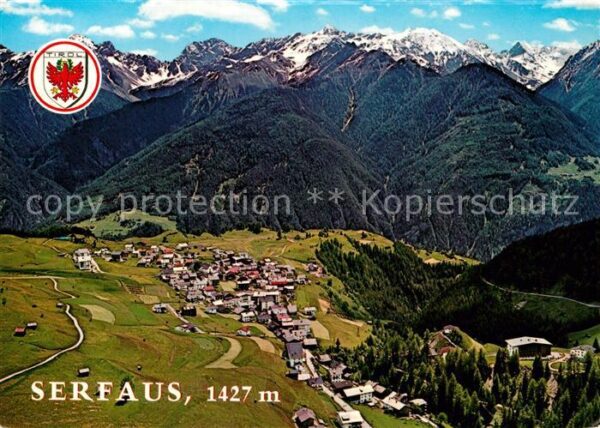 Serfaus Tirol Fliegeraufnahme Komperdellgebiet Glockt