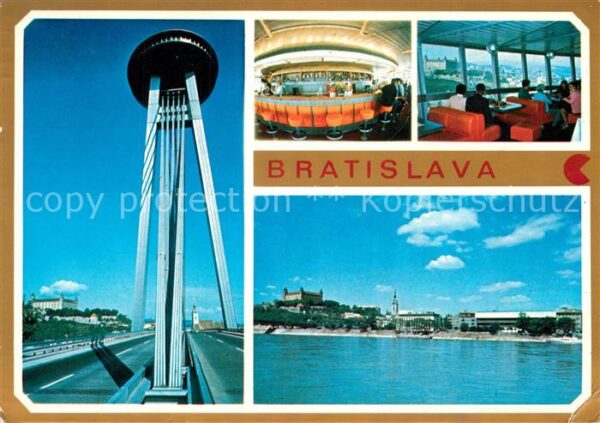 Bratislava Pressburg Pozsony Kaviaren Brücke Restaurant Panorama Sch