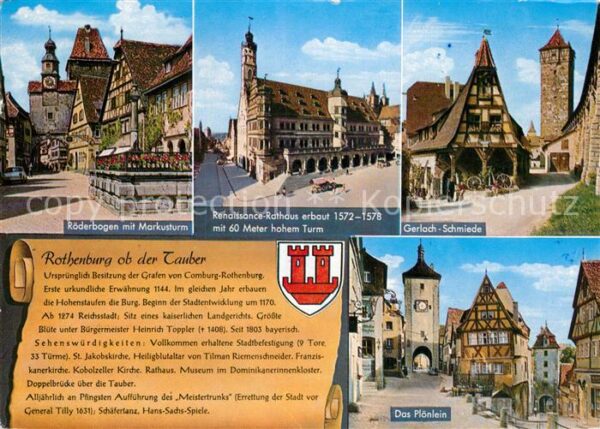 Rothenburg Tauber Röderbogen Markusturm Renaissance Ratha