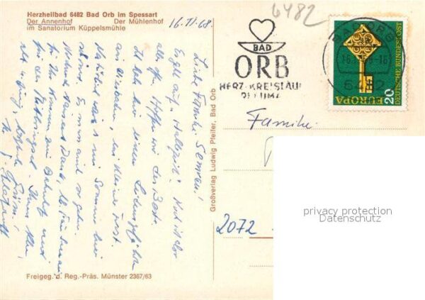 Bad Orb Fliegeraufnahme Annenhof Sanatorium Küp – Bild 2