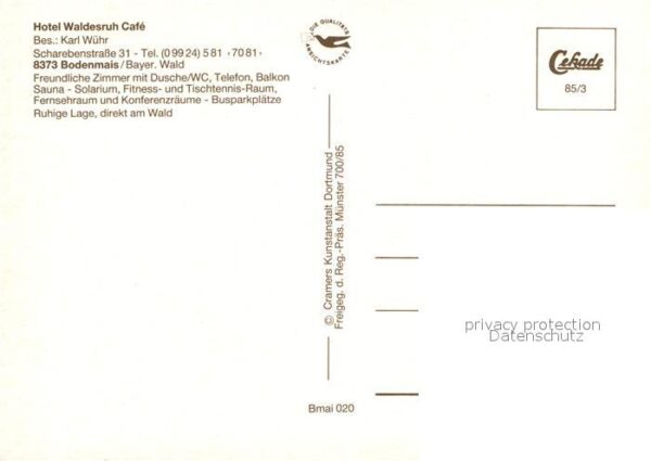 Bodenmais Fliegeraufnahme Hotel Waldesruh Cafe – Bild 2
