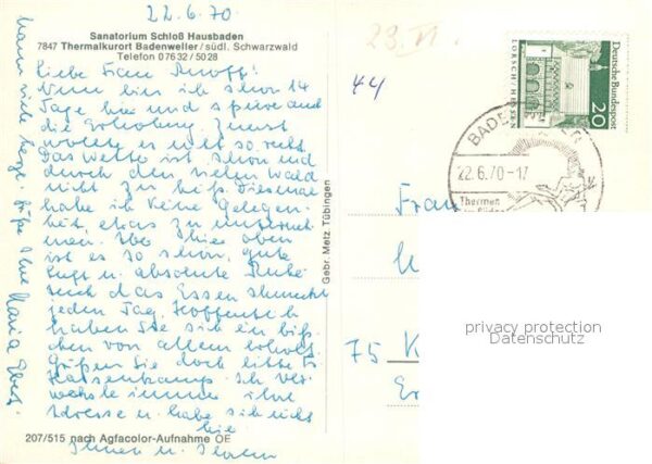 Badenweiler Sanatorium Schlss Hausbaden – Bild 2