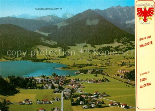 Walchsee Tirol Fliegeraufnahme Kaisergebirge