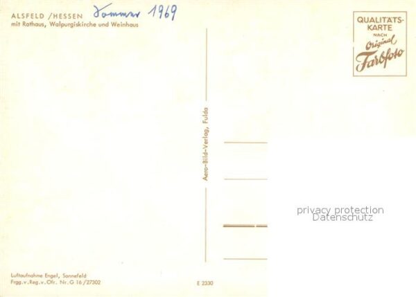 Alsfeld Fliegeraufnahme Rathaus Walpurgiskirche – Bild 2