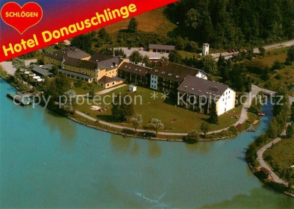 Schloegen Fliegeraufnahme Hotel Donauschlinge