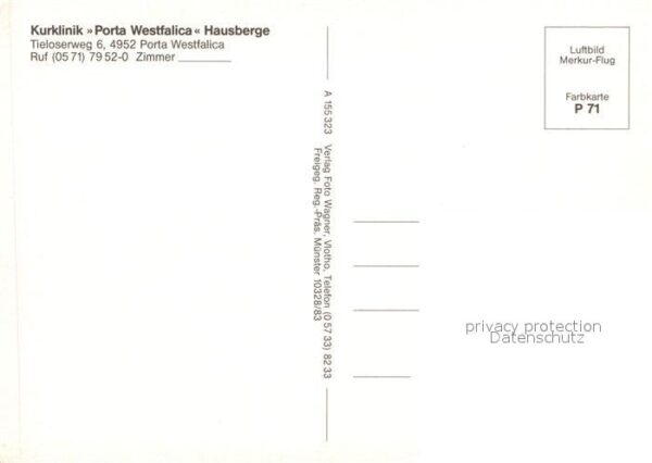 Porta Westfalica Kurklinik Fliegeraufnahme Hausberge – Bild 2