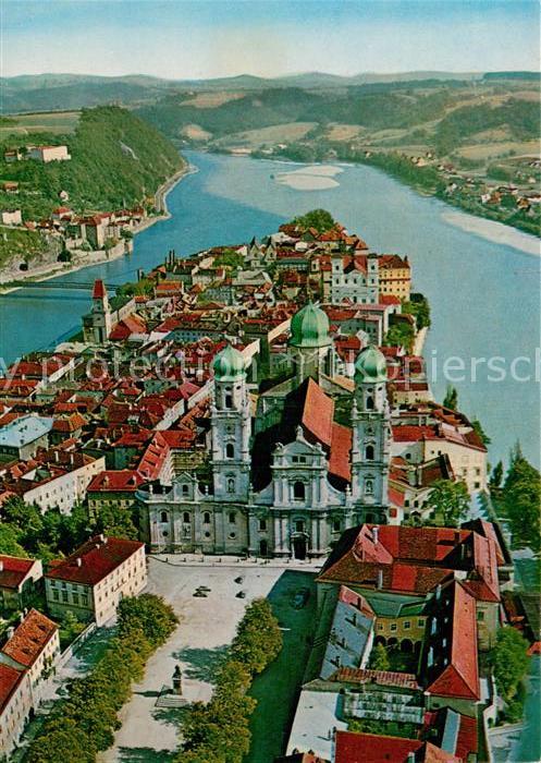 Passau Dreifl?ssestadt Fliegeraufnahme Dom Alt