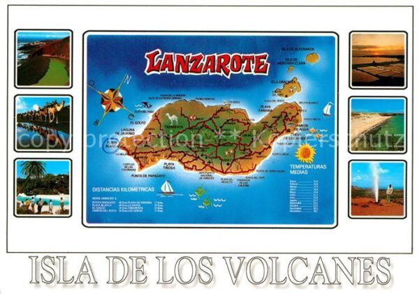 Lanzarote Kanarische Inseln Lageplan Strand Fliegeraufnahme
