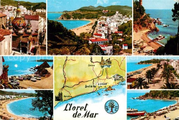Lloret de Mar Fliegeraufnahme Strand Kirche