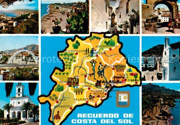 Costa del Sol Lageplan Kirchen Steilküste Strand