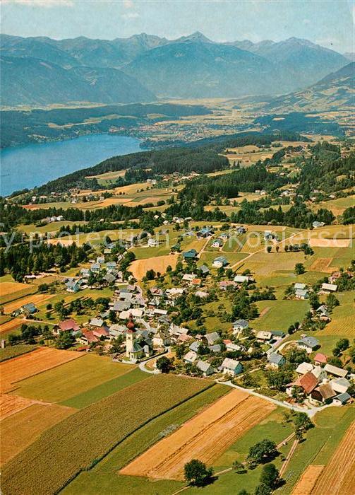 Obermillstatt Kaernten Fliegeraufnahme Millstättersee