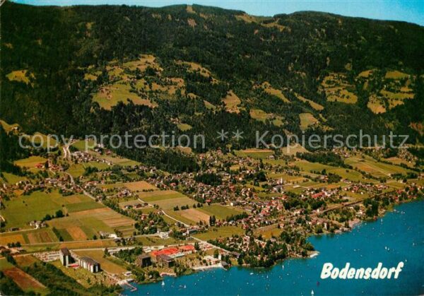 Bodensdorf Ossiacher See Fliegeraufnahme Seepartie
