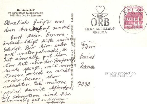 Bad Orb Der Annenhof Sanatorium Küppelsmühle – Bild 2