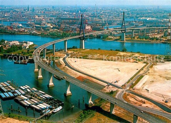 Hamburg Fliegeraufnahme Köhlbrandbrücke
