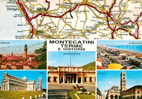Montecatini Terme Landkarte Viareggio Lucca Pisa Firenze