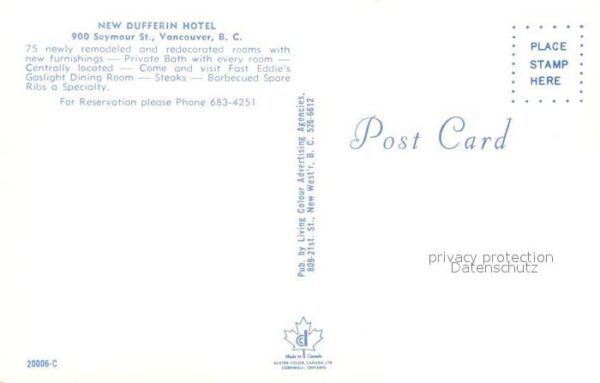 Vancouver British Columbia New Dufferin Hotel – Bild 2