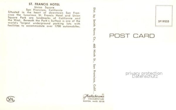 San Francisco California St. Francis Hotel – Bild 2