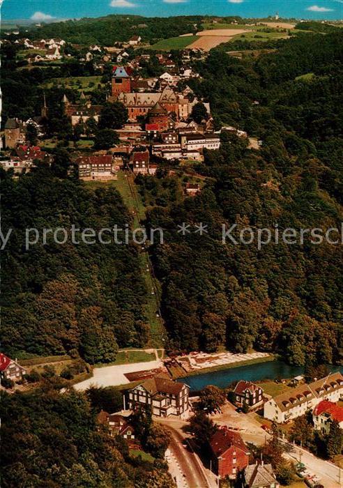 Burg Wupper Fliegeraufnahme Schloss Burg Seilbahn U