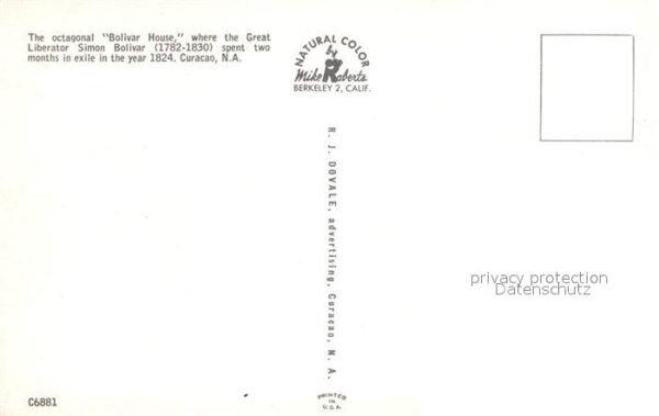 Curacao Niederlaendische Antillen Bolivar House Exile Liberator Simon Bol – Bild 2