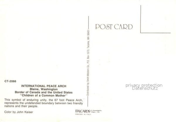 Blaine Washington International Peace Arch USA Canada Bor – Bild 2