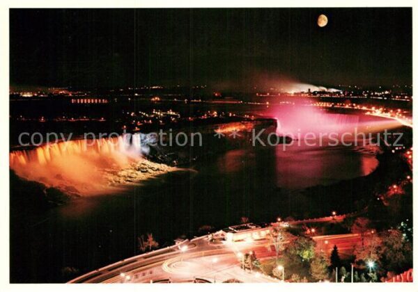 Niagara Falls Ontario Night view showing the American Falls a