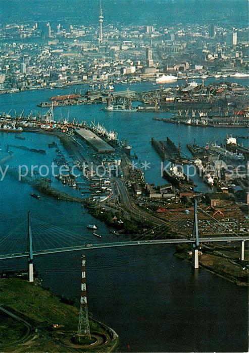 Hamburg Köhlbrandbrücke Fliegeraufnahme