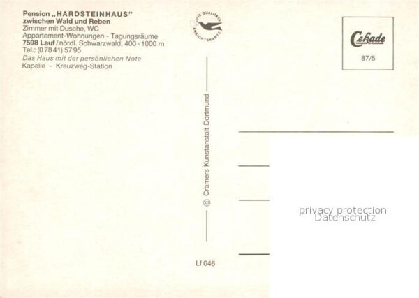 Lauf Baden Pension Hardsteinhaus Arche Noah Kapell – Bild 2