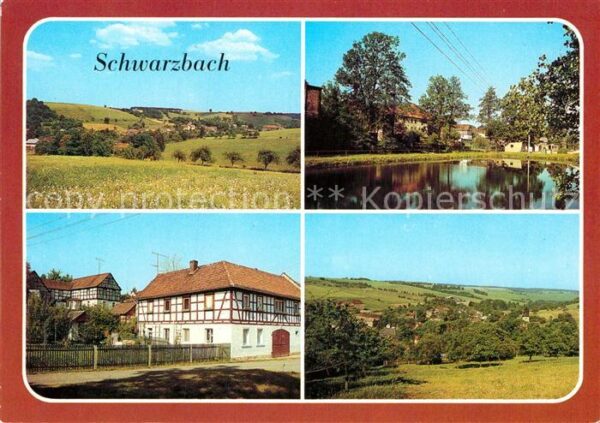 Schwarzbach Gera Landschaftspanorama Teich Ortsmotiv mit
