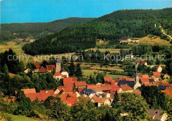 Unterleinleiter Ortsansicht mit Kirche Fränkische Schwe