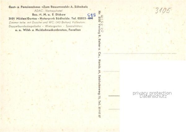 Mueden Oertze Gasthaus Pensionshaus Zum Bauernwald Na – Bild 2