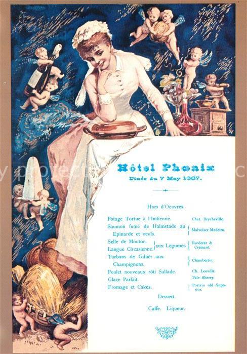 Stockholm Hotel Phoenix Diner du 7 May 1887 Speis