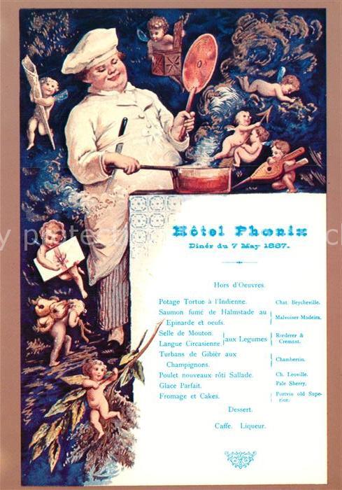 Stockholm Hotel Phoenix Diner du 7 May 1887 Speis