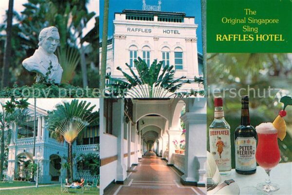 Singapore Raffles Hotel Büste Beefeter Gin Peter