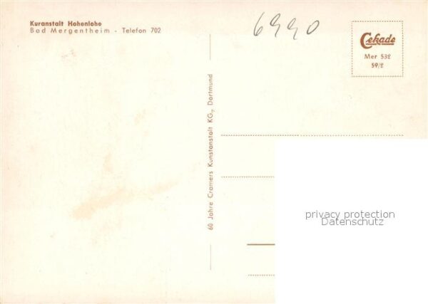 Bad Mergentheim Kuranstalt Hohenlohe – Bild 2