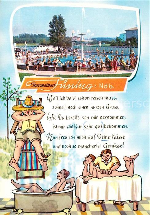 Bad Fuessing Thermalbad Kuranwendung Karikatur