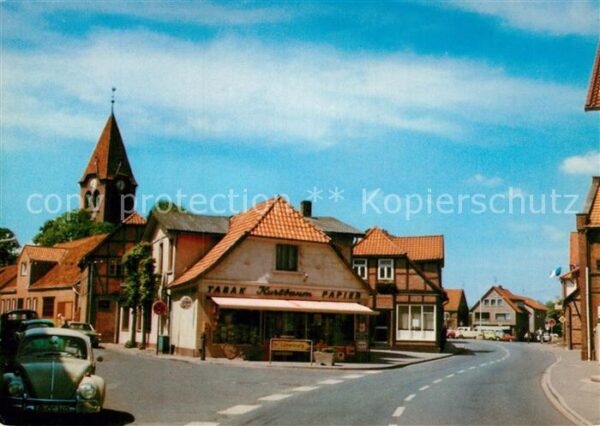 Dahlenburg Hauptstrasse Ladengeschäft Kirchturm