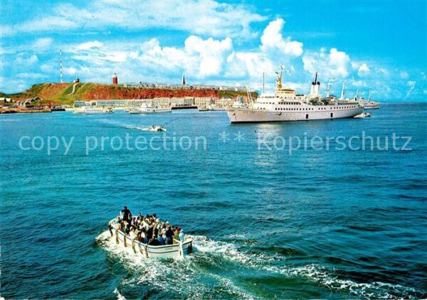 Helgoland Reede mit Seebäderschiffen Brandungsboo