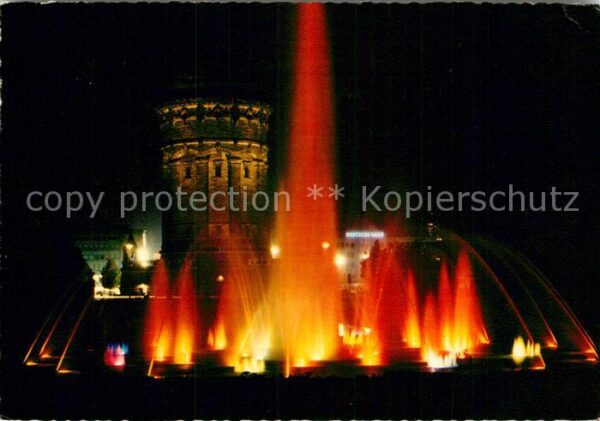 Mannheim Wasserspiele bei Nacht
