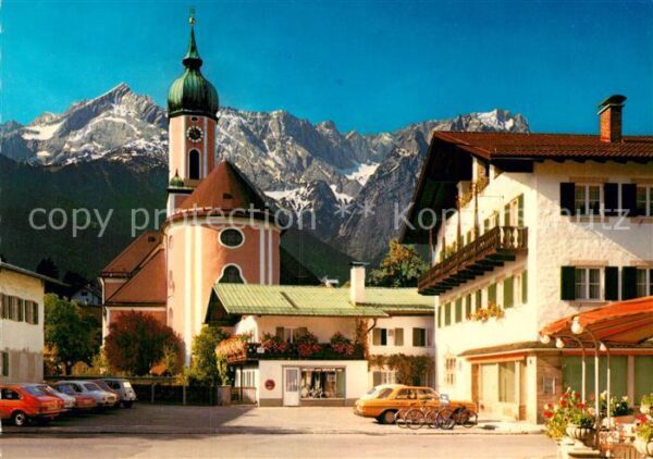Garmisch-Partenkirchen Mohrenplatz Pfarrkirche St Martin Zugsp