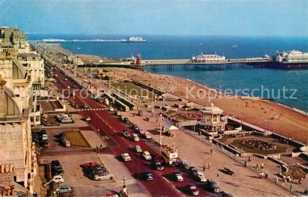 Brighton East Sussex Kings Road and the two Piers