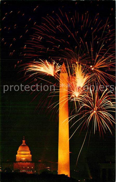 Washington DC Flashing Fireworks Washington Monument