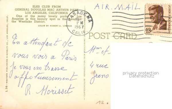 Los Angeles California Elks Club from General Douglas Mac Arth – Bild 2