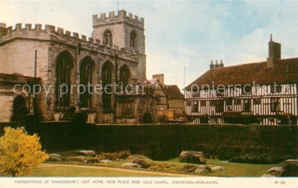Stratford-Upon-Avon Foundations of Shakespeares Last Home N