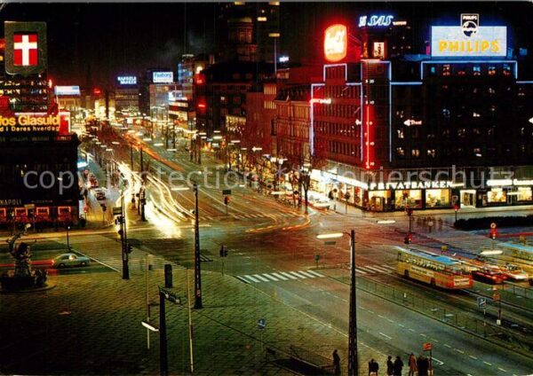 Kopenhagen Rathausplatz bei Nacht