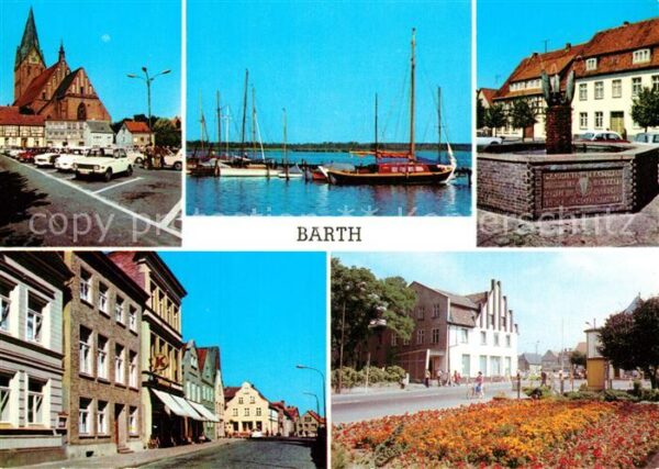 Barth Markt Mole Brunnen Thälmann Str Parkanl